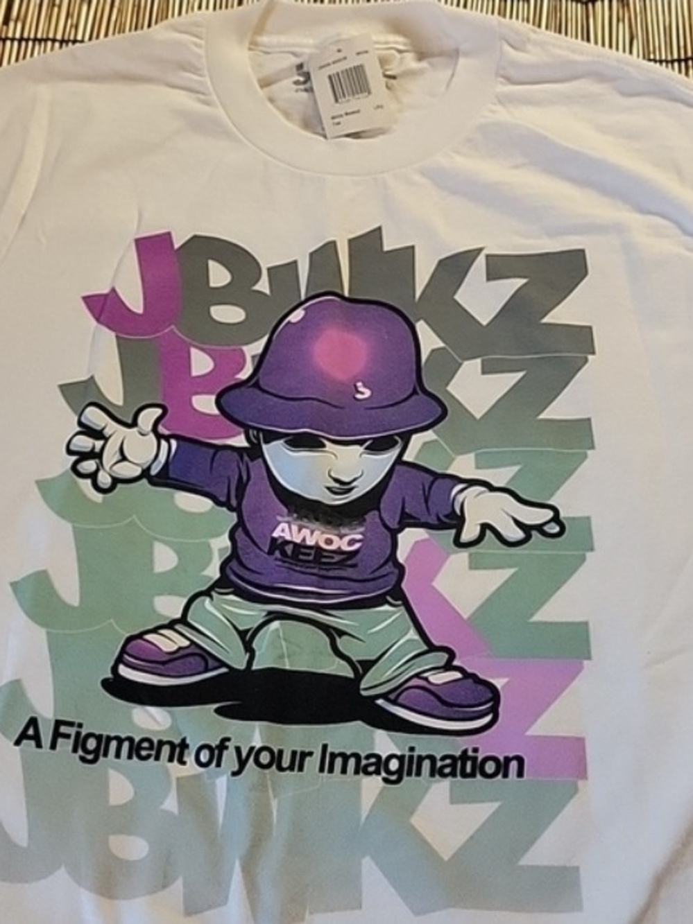 JBWKZ Graphic Tee A Figment of Your Imagination White Men's L NWT